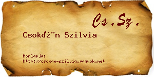 Csokán Szilvia névjegykártya