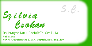 szilvia csokan business card